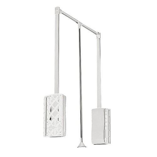 White pull down rail wardrobe - down,
